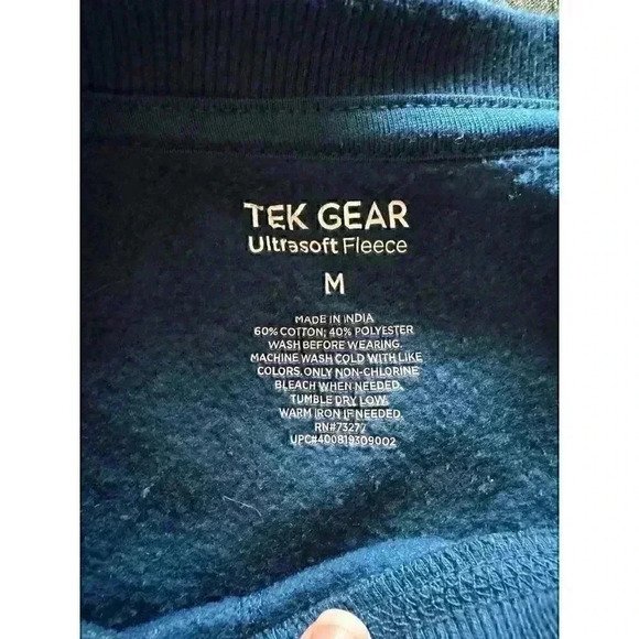 TEK GEAR ultrasoft fleece sweatshirt dark blue size medium long sleeve classic - Picture 4 of 6